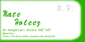 mate holecz business card